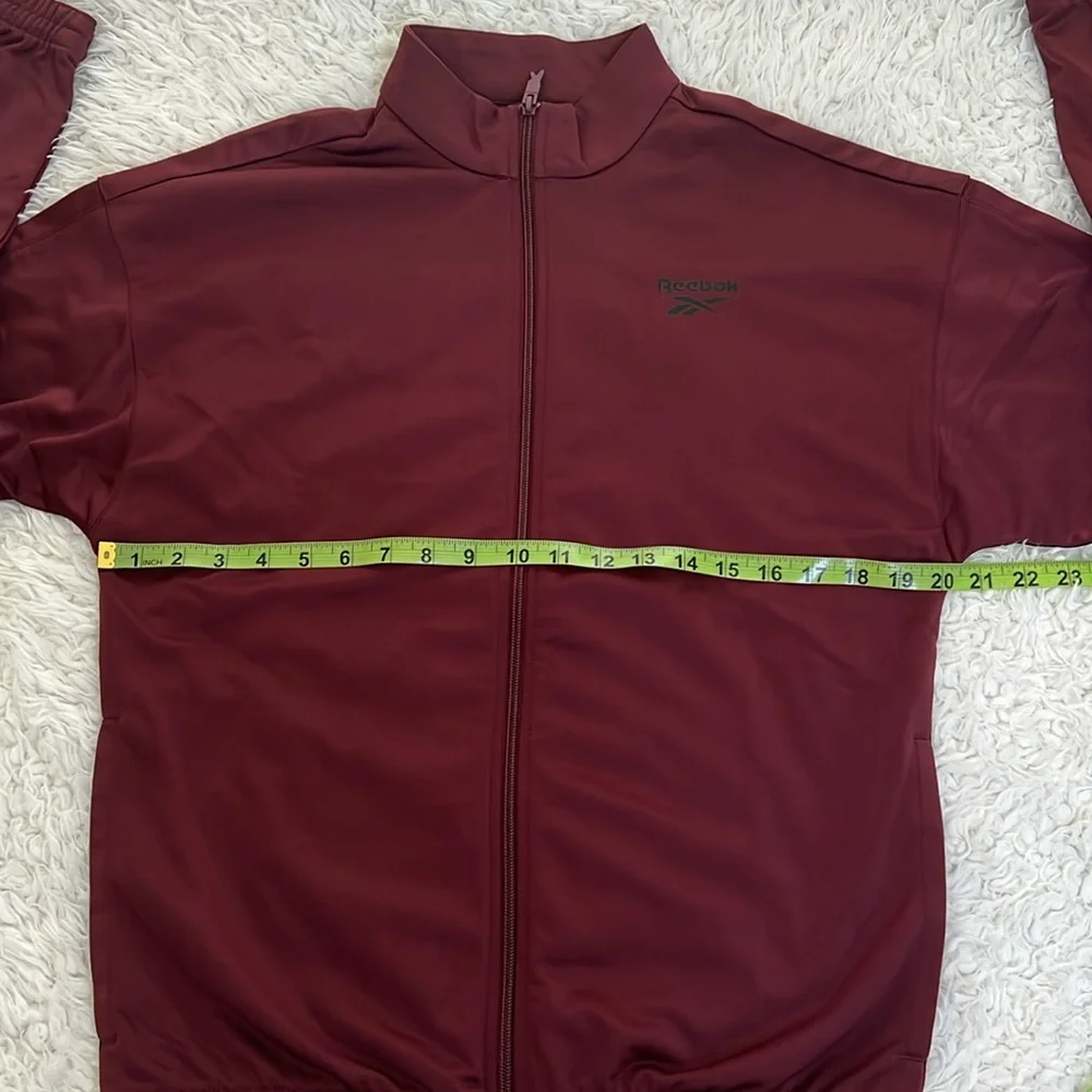 Reebok Track Top Jacket Maroon Black Mens Size Small Gym Running - Picture 12 of 15
